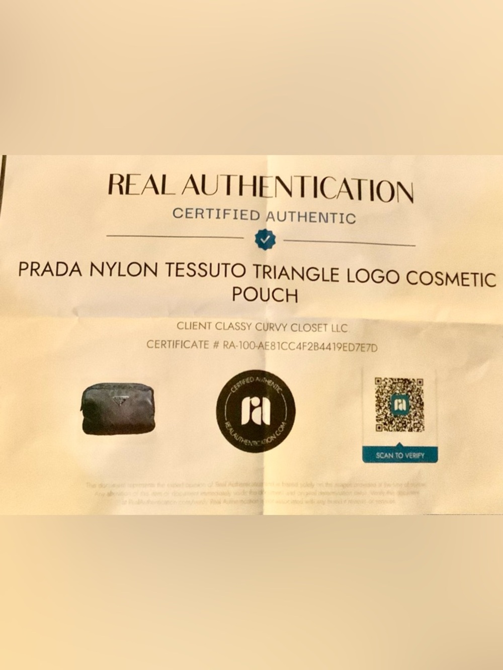 Authentic Prada Nylon Cosmetic Pouch – Tessuto Black Triangle Logo W/COA - Picture 9 of 10